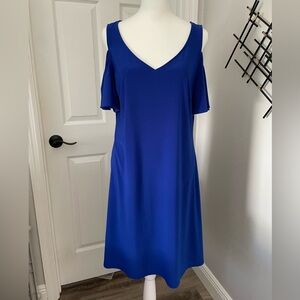 MSK Blue Cold Shoulder Dress, Size L